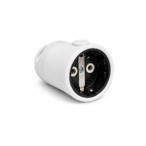 Dvopolna prenosna pvc priključnica 16A/250V~,sa porcelanskim uloškom beli