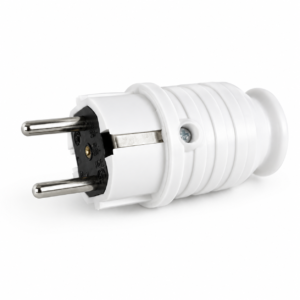 Dvopolni utikač pvc sa kontaktom za uzemljenje 16A 250V~ beli